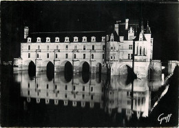 37 - Chenonceaux - Le Château - Illuminations - Mention Photographie Véritable - Carte Dentelée - CPSM Grand Format - Vo - Chenonceaux