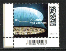 Bund 2023: Mi.-Nr. 3781 Ecke UL:   Yad Vashem       ** - Neufs