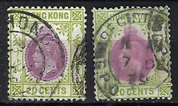 HONG KONG Ca.1912-33: 2x Le 20c Obl., 2 Nuances - Oblitérés