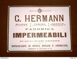 Pubblicità Del 1914 Fabbrica D'impermeabili G.Hermann Milano - Genova - Torino - Autres & Non Classés
