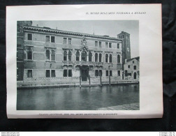 Arte Vetraria A Murano: Palazzo Giustinian + Coppa Barovier Stampa Del 1932 - Autres & Non Classés