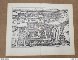 Veduta Della Città Di Szczecin Polonia Anno 1593 Braun E Hogenberg Ristampa - Cartes Géographiques