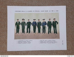 Uniformi Della Regia Guardia Di Finanza Ramo Mare 1881 - 1896 Stampa Del '900 - Altri & Non Classificati