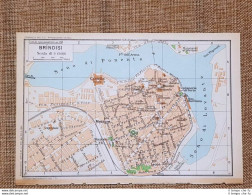 Pianta Della Città Di Brindisi Del 1962 Puglia - Geographical Maps