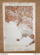 Grande Carta Geografica Del 1909 Napoli Isola Ischia Capri Touring Club Italiano - Cartes Géographiques