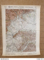 Grande Carta Geografica Del 1909 Torino Piemonte Touring Club Italiano - Geographical Maps