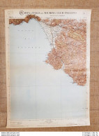 Grande Carta Geografica Del 1909 Salerno Campania Touring Club Italiano - Mapas Geográficas