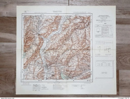 Carta Geografica Trento Istituto Geografico Militare Anno 1950 Cm 60 X 52  - Landkarten