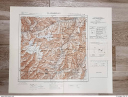 Carta Geografica Monte Adamello Istit. Geografico Militare Anno 1950 Cm 60 X 52  - Geographische Kaarten