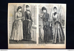 Corriere Della Moda - Figurini Della Stagione Incisione Del 1885 - Avant 1900