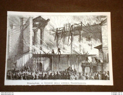 Birmingham Nel 1879 Pompieri Incendio Della Libreria Shaksperiana Inghilterra - Avant 1900