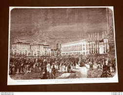 Milano 18 Ottobre 1875 Feste Imperatore Guglielmo I Illuminazione Piazza Duomo - Avant 1900