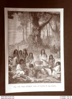 Il Pasto Presso Gli Indiani Antis Nel 1883 Moda E Costume - Avant 1900