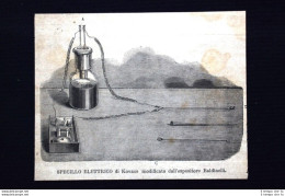Specillo Elettrico Di Kovacs, Espositore Baldinelli Incisione Del 1871 - Avant 1900