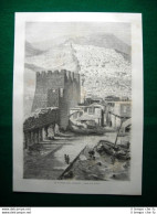 Gravure Année 1860 Russie Méridionale, Vue De Derbent - Before 1900