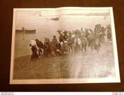 Terremoto Sicilia Calabria 1909 Messina Esodo Con La Croce E Re Sulla Banchina - Autres & Non Classés