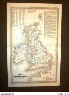 Carta Geografica Mappa Dufour Del 1840 Isole Britanniche - British Isles - Vor 1900