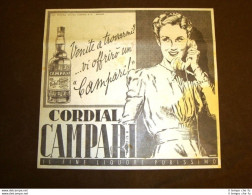 Pubblicità Del 1942 Liquore Cordial Campari Davide Campari & C Milano Tema # 006 - Andere & Zonder Classificatie