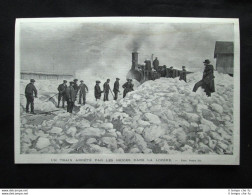 Un Treno Fermato Dalla Neve Nella Lozere, In Francia Stampa Del 1903 - Sonstige & Ohne Zuordnung