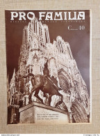 Copertina Pro Familia Del 1938 La Cattedrale O Notre-Dame Di Reims Francia - Autres & Non Classés