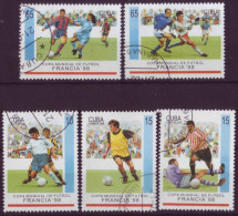 Amérique - Cuba - Francia 98 - Copa Mundial De Football - 5 Timbres Différents - 7126 - Sonstige & Ohne Zuordnung