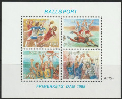 Norwegen 1988 Mi-Nr. Block 10 Tag Der Briefmarke Ballsport ( D 4370  ) - Blocks & Kleinbögen