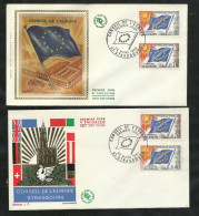 2 FDC Lettres Illustrées Premier Jour Strabourg Le 22/03/1969  Service N°31 Et 35  Conseil De L'Europe  B/TB   Soldé - 1960-1969