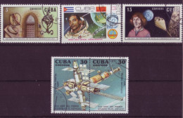 Amérique - Cuba - Space - 5 Timbres Différents - 7136 - Other & Unclassified