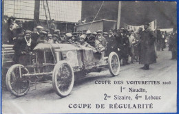 Coupe Des Voiturettes 1908.1er Naudin 2me Sizaire. Automobile De Course Circuit De Compiègne.ELD Rare - Altri & Non Classificati