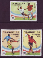 Afrique - Burkina Faso -- France 98 - Coupe Du Monde De Football - 3  Timbres Différents - 7137 - Burkina Faso (1984-...)