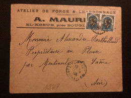 LETTRE A MAURICE ATELIER DE FORGE Pour La FRANCE TP BLASON 5F Paire OBL.27-12 1948? EL-KSEUR CONSTANTINE - Brieven En Documenten