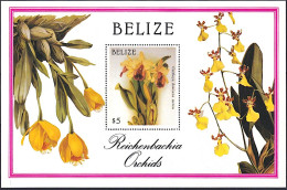 BELIZE Orchidées, Orchidée Yvert BF 83 ** Neuf Sans Charniere (cattleya Dowiana Aurea)1983 - Orquideas