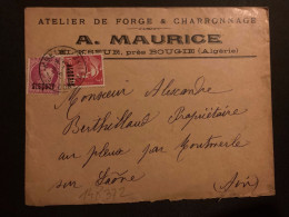 LETTRE A MAURICE ATELIER DE FORGE + TP M DE GANDON 3F Surch.ALGERIE+ CERES 1F50 OBL.15-3 47 EL-KSEUR CONSTANTINE - 1945-54 Marianne (Gandon)