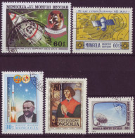 Asie - Mongolie - Space - 5 Timbres Différents - 7147 - Mongolia