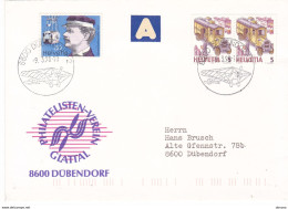 SUISSE 1998 Philatelisten Verein, Glattal, Dübendorf, AVION  Enveloppe, Cover - Marcofilie