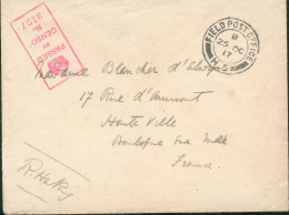 Lettre/Letter - Field Post Office H.5. Du 25 Octobre 1917  Censure 3127  Pour Boulogne Sur Mer - Voir Descriptif. - Other & Unclassified