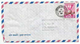 Liberia Airmail Cover Robertsfield 7aug1968 X Suisse With FIFA World Cup London 1966 C.25 Solo Franking - Liberia