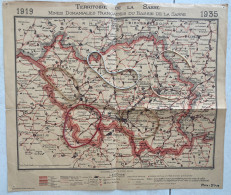 Plan Des Mines Domaniales Françaises Du Bassin De La Sarre 1919 1935 - Cartes Géographiques