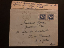 LETTRE Pour REYNAUD Roger Gendarmerie De L'Air AIX (13) TP MARIANNE D'ALGER 1F50 Paire OBL.17-6 46 NOISY LES BAINS - 1944 Hahn Und Marianne D'Alger