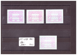 AUTOMATE - No 1I - 1IV ** - 4 TIMBRES A1, A2, A3, A4 - COTE 100.- - Automatenmarken