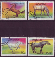 Afrique - Tanzanie - Horses - 4 Timbres Différents - 7152 - Tansania (1964-...)