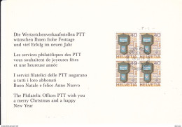 SUISSE 1979 Encart Voeux De Noël Et Nouvel An Des PTT - Storia Postale