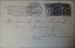 STRASBOURG - STRASSBURG - Superbe Cachet ( Flamme Drapeau Allemand Sur 2 TP) Sur Carte Postale Fantaisie Pour Paris 1903 - Cartas & Documentos