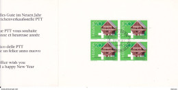 SUISSE 1981 Encart Voeux De Noël Et Nouvel An Des PTT Suisses BLOC DE 4 - Covers & Documents