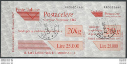 1997 Italia Postacelere L. 20.000 Varietà Canceled Sass N. 3a - Altri & Non Classificati