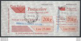 1998 Italia Postacelere L. 20.000 Proroga Cancelled Sassone N. 9a - Autres & Non Classés