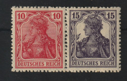 Deutsches Reich 1919 Germania Zusammendruck Michel Nr W 12 Fa *, Gepr. BPP, Michel 180,-€ 2 Scans - Cuadernillos & Se-tenant