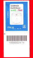 Nuovo - MNH - ITALIA - 2024 - Giornata Nazionale Del Made In Italy - Logo - A Zona 3 - Barre 2414 - Códigos De Barras