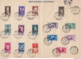 1938 EGEO, N° 99/108 + PA 47/51 Serie Usata Su Cartoncino Ufficiale - Egée