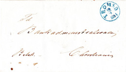 Norwegen 1854, Blauer Prefil-K1 TROMSÖ Klar Auf Franko Bankbrief N. Christiania - Covers & Documents